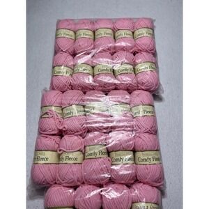 Lot of 28 Northland Comfy Fleece Yarn 1.75 oz/50g/44 yds each Super Bulky Pink